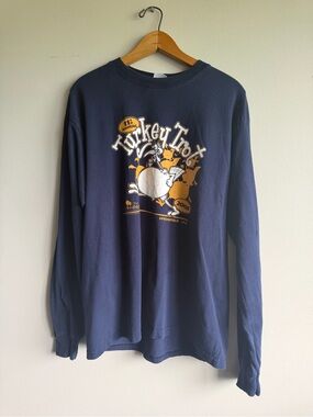 Gildan Navy Blue Long Sleeve Turkey Trot Graphic Tee - Springfield, MO